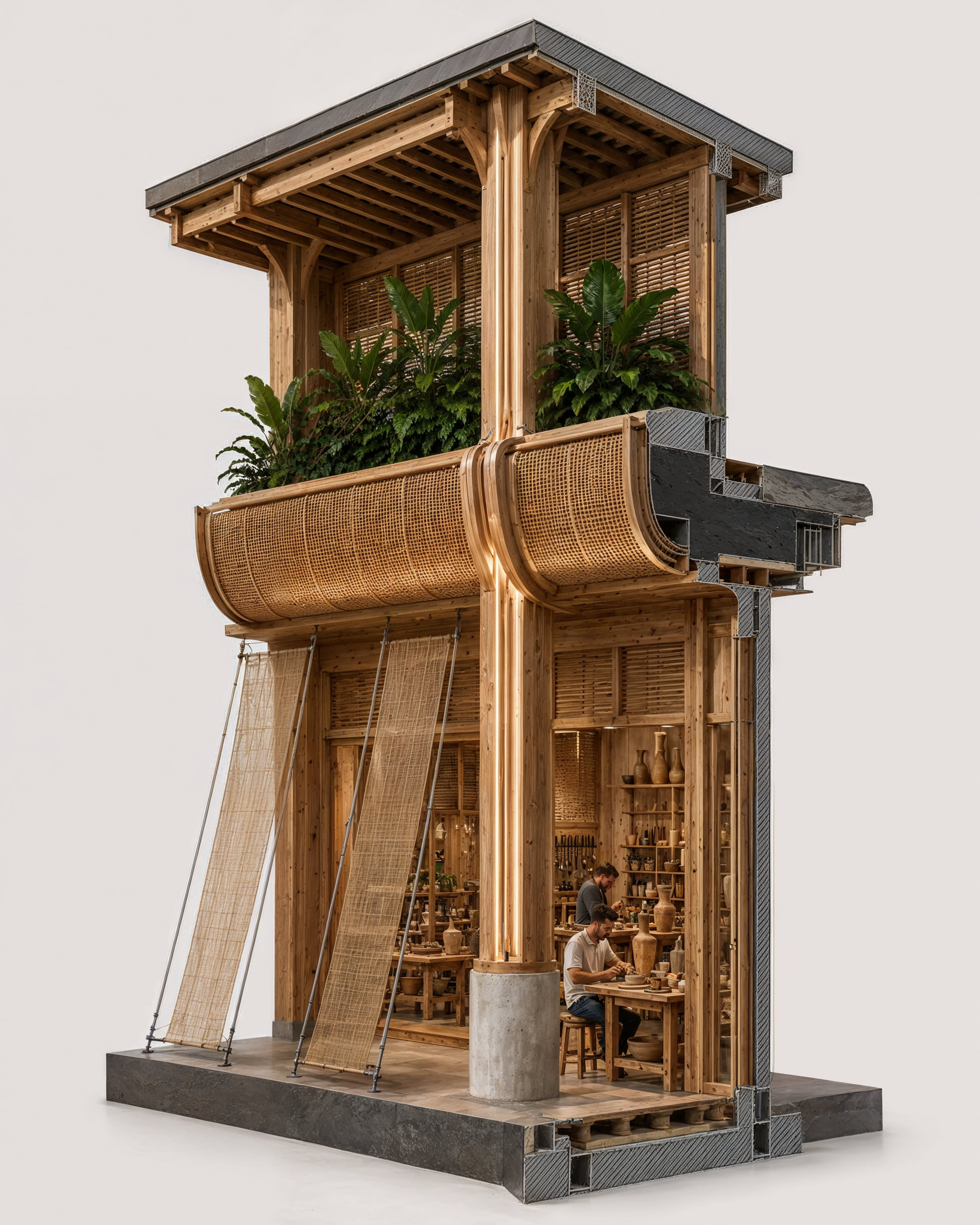 Craft workshop cutaway