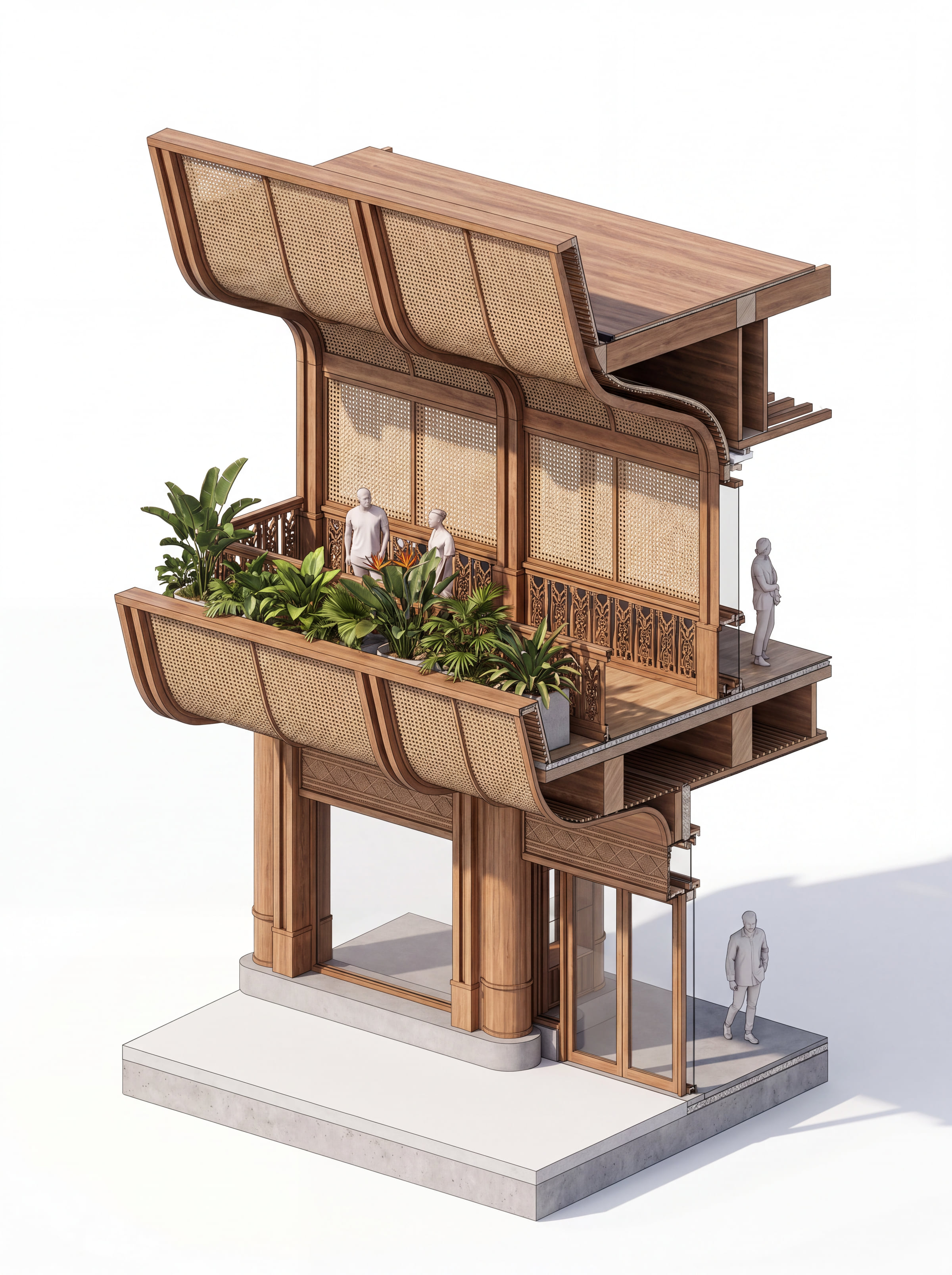Interior sectional axonometric